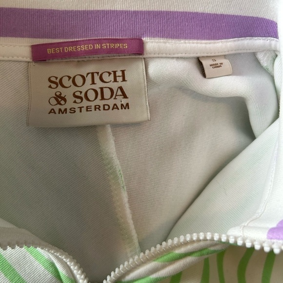 Scotch & Soda Stripped Relaxed-Fit Half Zip Sweater - Picture 6 of 8